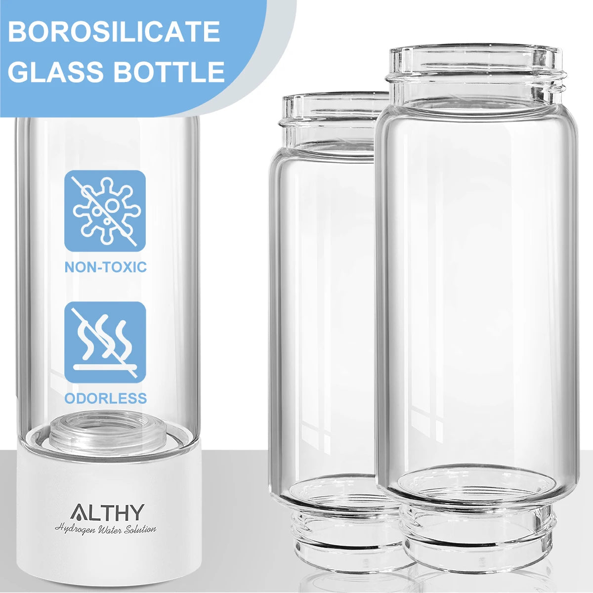 Glass Hydrogen Water Generator Bottle + H2 Inhalation Device